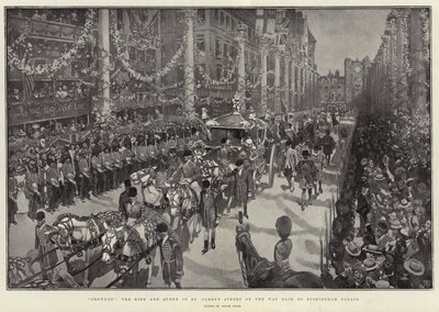 Couronnés, le roi et la reine dans St James